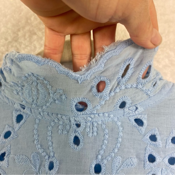 ELOQUII Light Blue Eyelet Easy Dress Size 14 - Picture 4 of 13